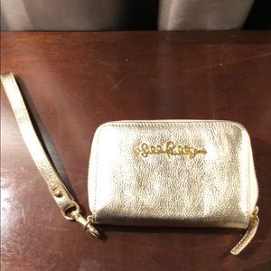 Lily Pulitzer Gold Wristlet
